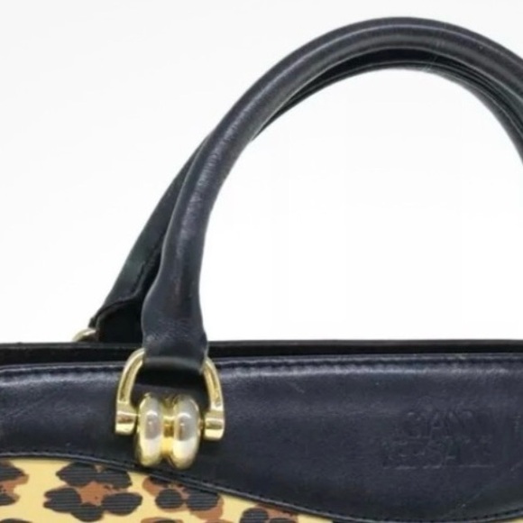 Gianni Versace Animalier Barocco Leopard Medallion Top Handle Vintage COA 90s - Picture 8 of 12